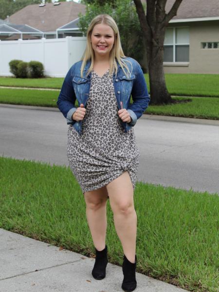 V Neck Leopard Dress picture