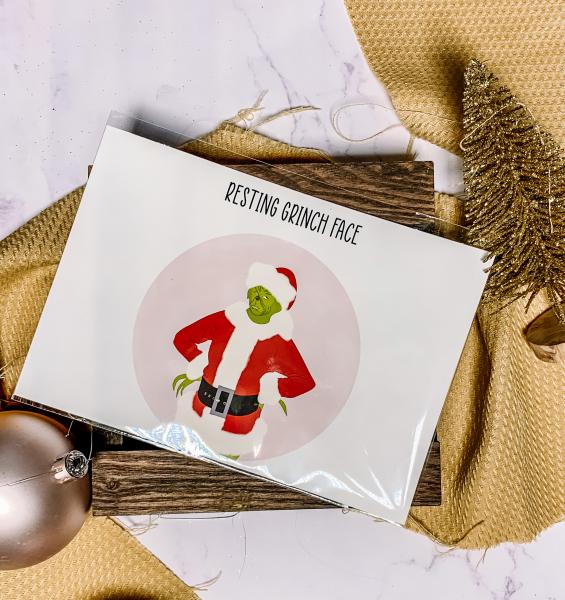 SAMPLE SALE 5 x 7 Resting Grinch Face Greeting Card