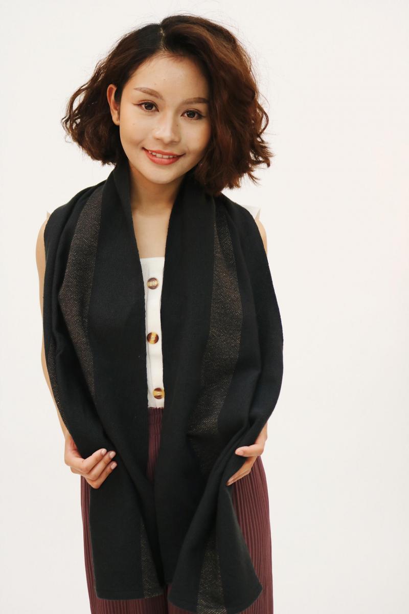 Black Cotton Blanket Scarf picture