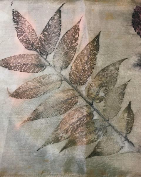 Leaf Printed Silk Scarf picture