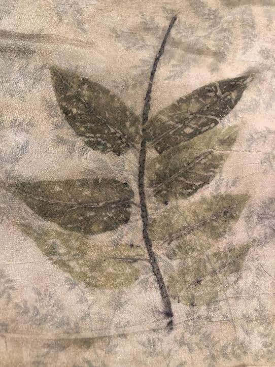Leaf Printed Silk Scarf picture