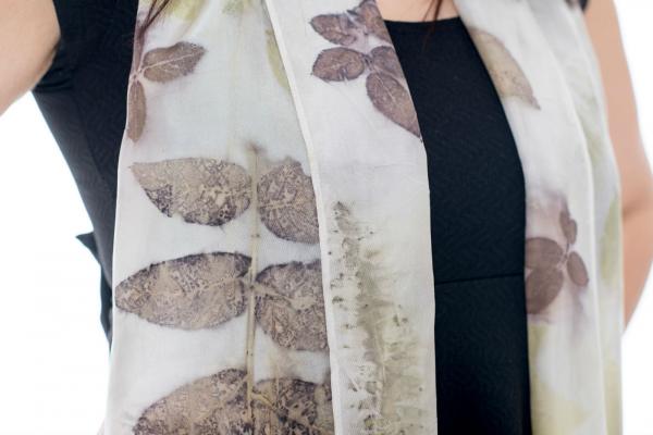 Leaf Printed Silk Scarf picture