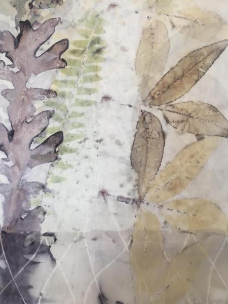 Leaf Printed Silk Scarf picture