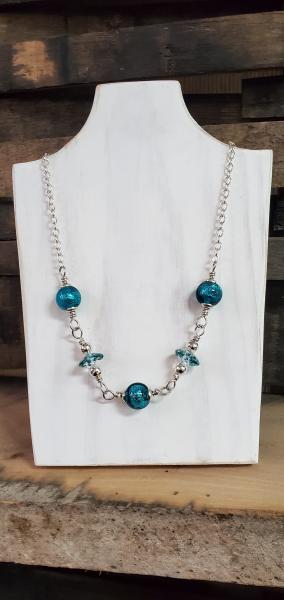 Sparkling Teal Lampwork Necklace picture