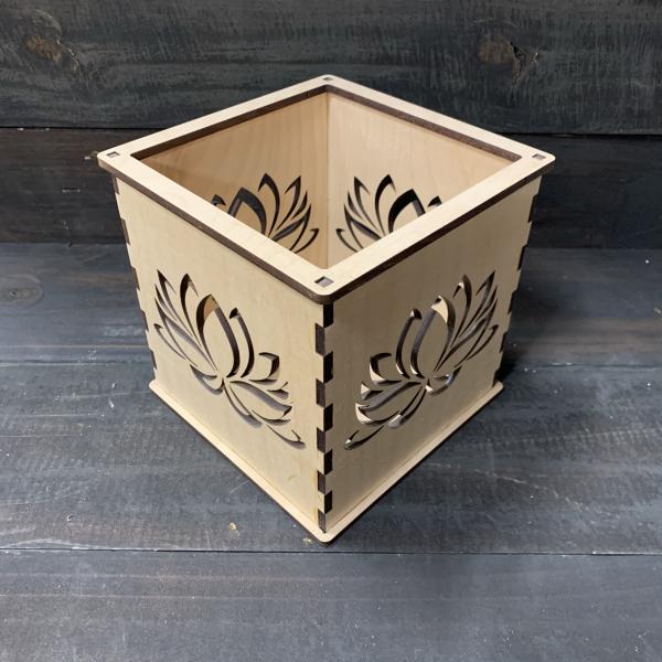 Lotus Flower Outline - Pillar Candle Holder picture