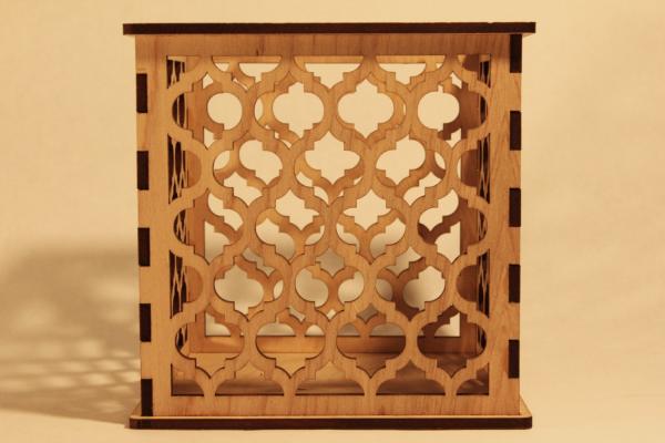 Moroccan Trellis Quatrefoil - Pillar Candle Holder picture