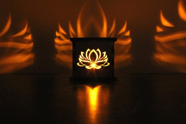 Lotus Flower (Outline) - Tea Light Holder picture