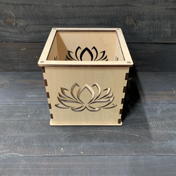 Lotus Flower Outline - Pillar Candle Holder picture