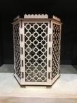 Moroccan Trellis Barbed Quatrefoil - Hexagon Pillar Candle Holder