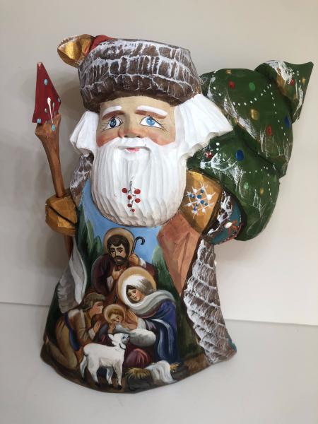 Santa Figure with Nativity Scene picture