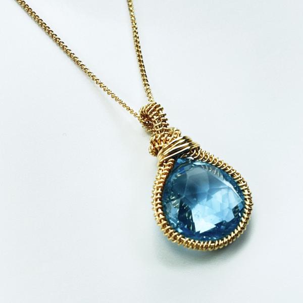 Braided Basket Blue Topaz Pendant