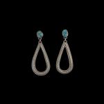 Rope Accent Turquoise Teardrop Earring