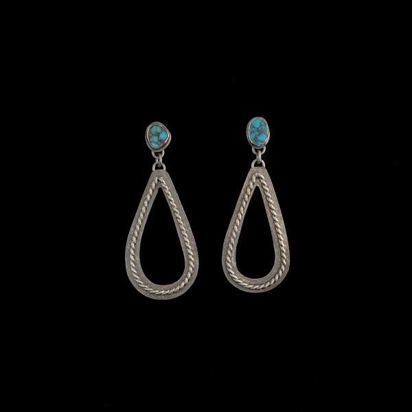 Rope Accent Turquoise Teardrop Earring picture