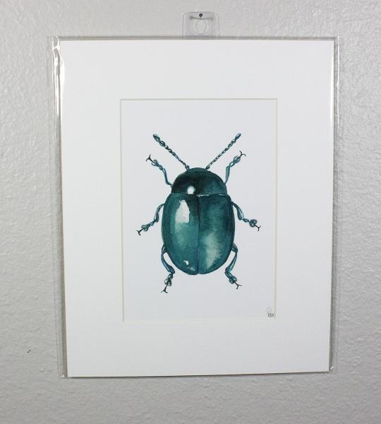 Metallic Beetle Print Turquoise Print picture