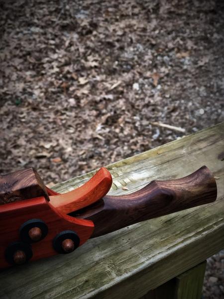 Wooden Mini Crossbow made from Poisonwood, Padauk, and Bubinga picture