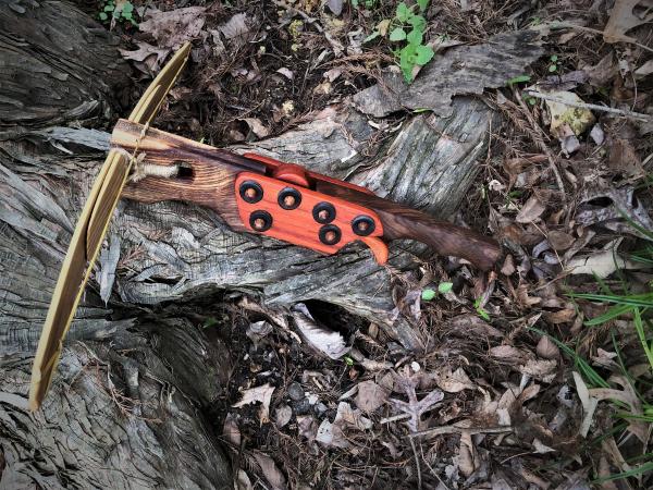 Wooden Mini Crossbow made from Poisonwood, Padauk, and Bubinga picture