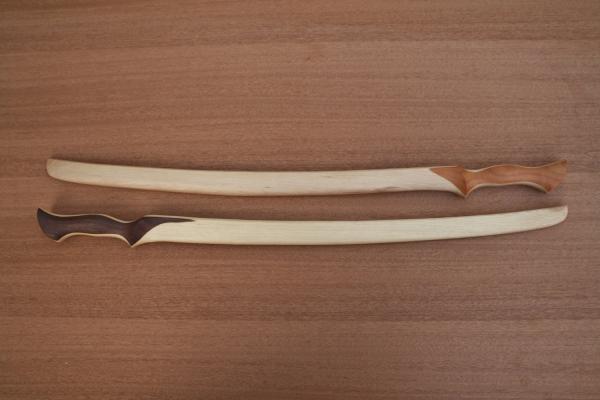 Elven Fighter Sword-Curved Grip- Handcrafted from Solid American Hickory