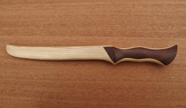 Wooden Elven Dagger- Straight Grip- Handcrafted from Solid American Hickory picture