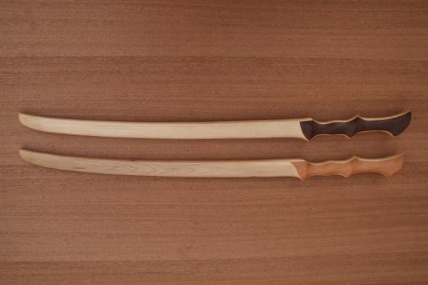 Elven Fighter Sword-Waisted Grip- Handcrafted from Solid American Hickory
