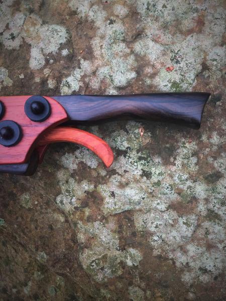 Wooden Mini Crossbow made from Ziricote and Padauk picture