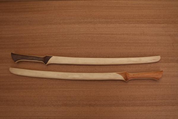 Elven Fighter Sword- Straight Grip- Walnut or Cherry Grip Plates