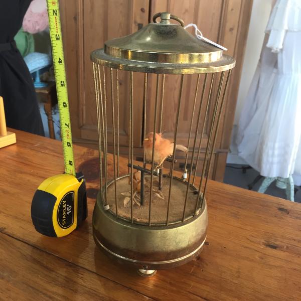 Victorian bird in cage music box