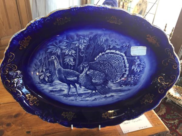 Flow Blue Turkey Platter
