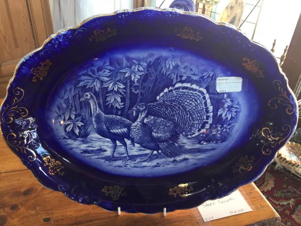 Flow Blue Turkey Platter picture