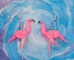Origami Flamingo earrings