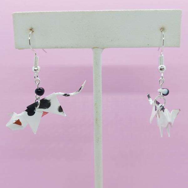 Origami Cow earrings picture