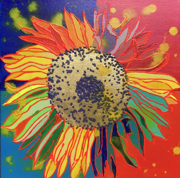 Sunflower with Color Blocks picture