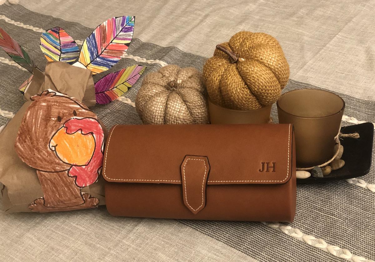 Custom Genuine Leather Watch Roll Bracelet Travel Case picture