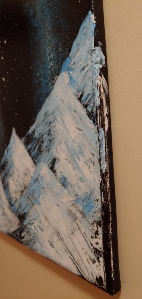 Aurora Pillars Nebula Canvas Art - Original / Bob Ross Style Mountains picture