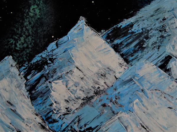 Aurora Pillars Nebula Canvas Art - Original / Bob Ross Style Mountains picture
