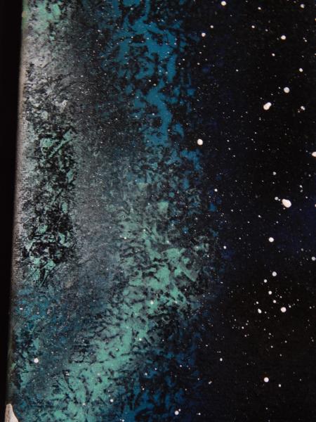Aurora Pillars Nebula Canvas Art - Original / Bob Ross Style Mountains picture