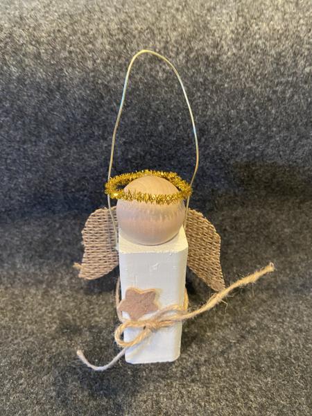 HANDMADE ANGEL ORNAMENT WITH STAR.