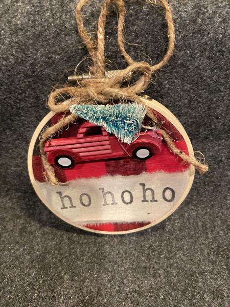 HO HO HO W/ PICK UP TRUCK Ornament Home made picture