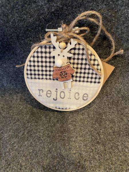 REJOICE W/REINDEER Ornament Home made picture