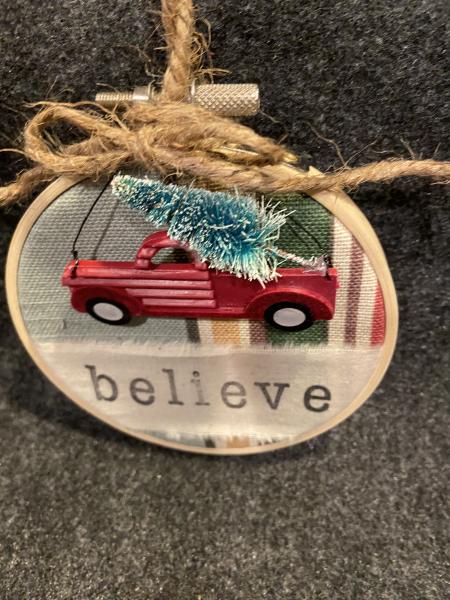 BELIEVE W/ PICK UP TRUCK Ornament Home made