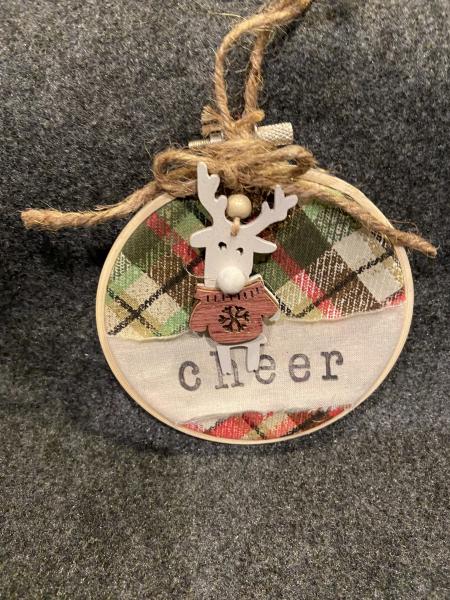 CHEER W/REINDEER Ornament Home made