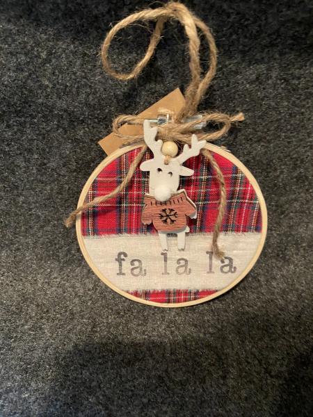 FA LA LA W/REINDEER Ornament Home made picture