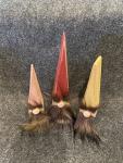 SMALL  WOODEN GNOME SET (3) LOT (C)