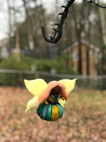 Topaz Fairy Needle Felted Wee Witch, Garden Fairy, Waldorf, Ornament picture