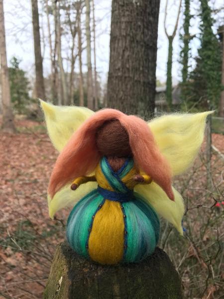 Topaz Fairy Needle Felted Wee Witch, Garden Fairy, Waldorf, Ornament picture