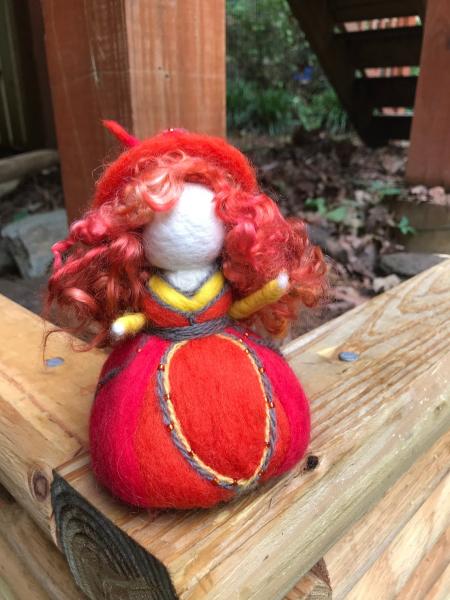 Beltane Needle Felted Wee Witch, Fire Witch, Beltaine, Celtic Fire Festival, Waldorf picture