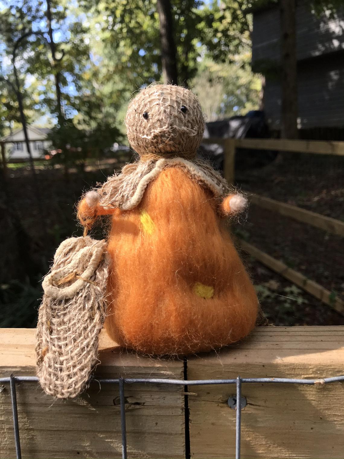 Samhain Spirit Needle Felted Wee Doll, Trick R Treat, Halloween Rules picture