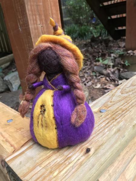 Lughnasadh Needle Felted Wee Witch, Harvest Witch, Waldorf, Thanksgiving, Fire Festival Doll picture