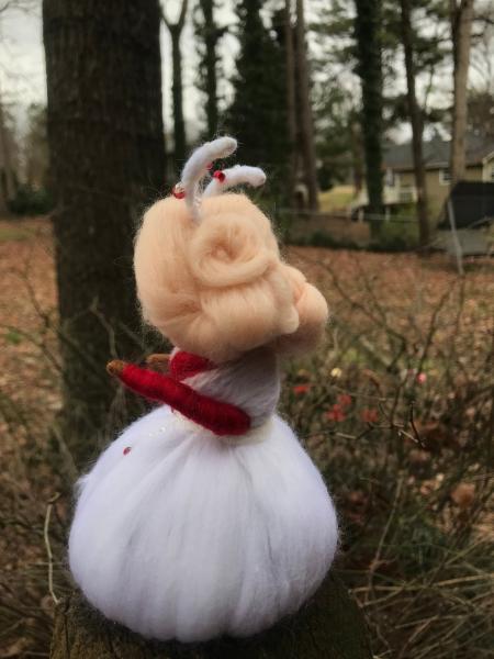 Winter Berry Spirit Needle Felted Wee Witch, Garden Witch, Forest spirit, winter ornament picture