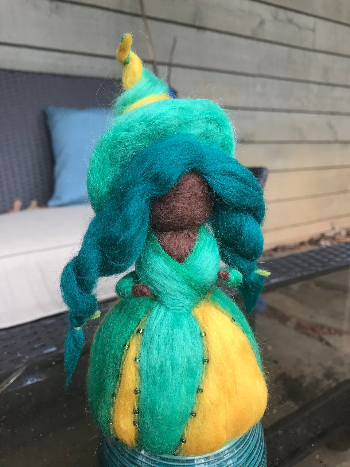 Jessamine Needle Felted Wee Witch, Garden Witch, Pagan, Ornament picture