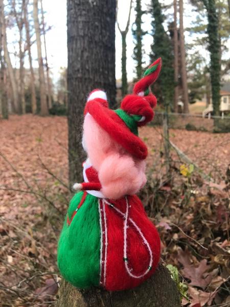 Holiday Cotton Candy Dreams Needle Felted Wee Witch, Christmas Ornament, Holiday Decoration, Yule Doll picture
